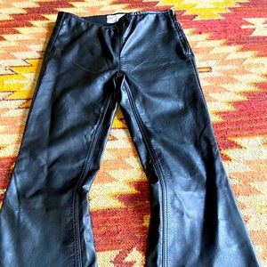Free people faux leather flares